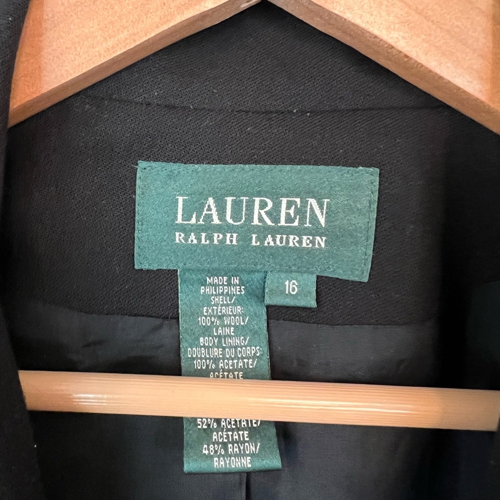 Vintage Ralph Lauren Black Blazer Size 16 - Picture 3 of 5
